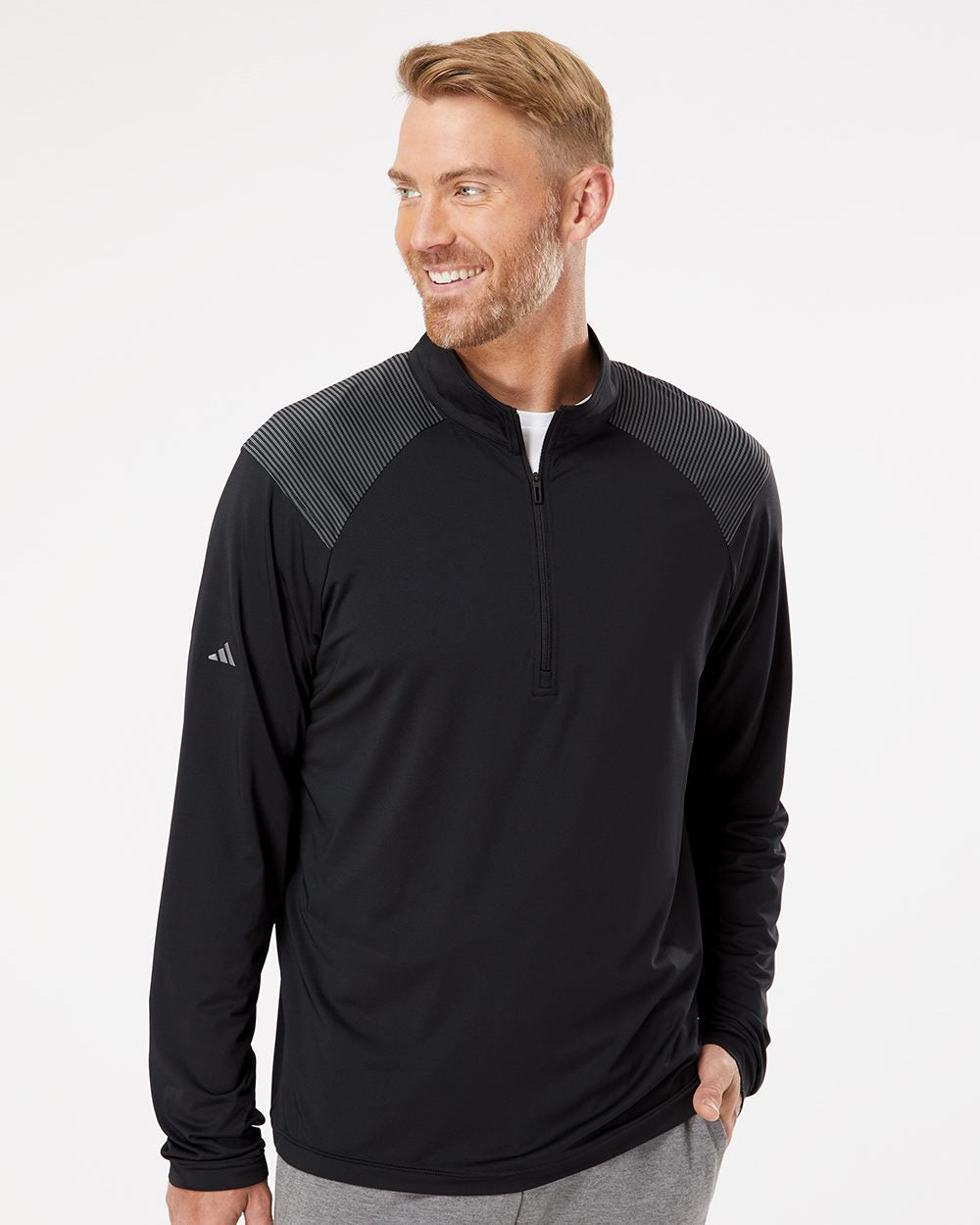 Adidas Men's Ultimate365 Lightweight Shoulder Stripe Quarter-Zip Pullover A520