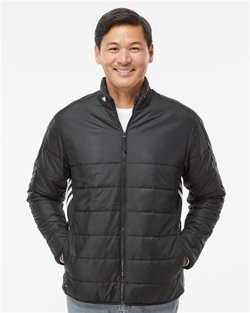Adidas Men's 3-Stripes Puffer Full-Zip Jacket A570