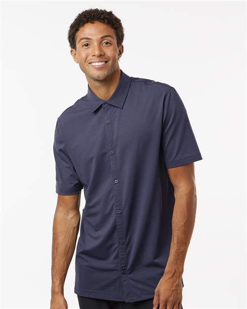 Adidas Men's Full Button Down Short Sleeve Shirt A595