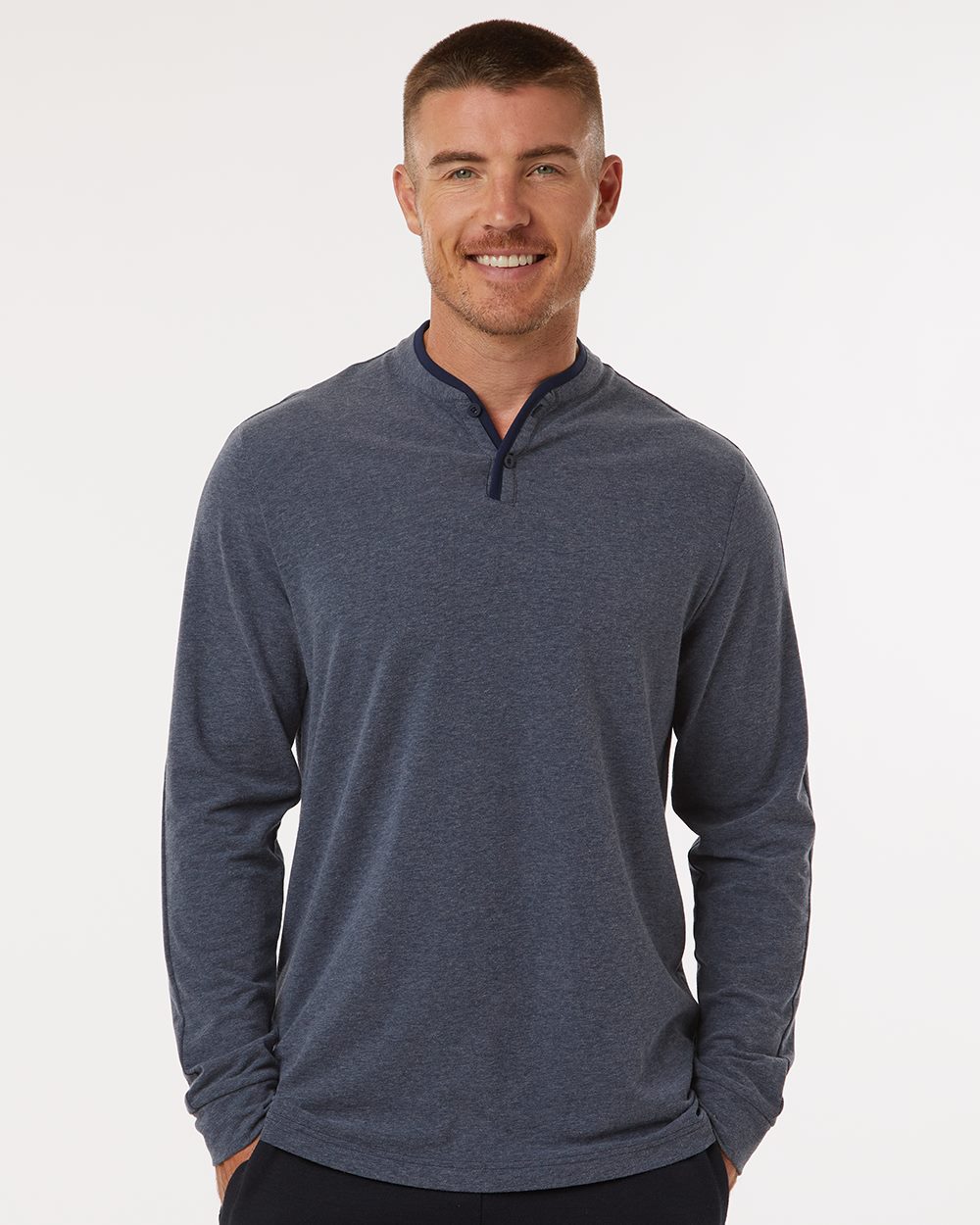 Adidas Men's Henley Long Sleeve T-Shirt A597