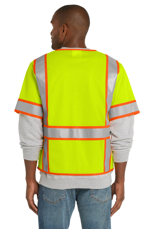 CornerStone ANSI 107 Class 3 Surveyor Mesh Zippered Two-Tone Short Sleeve Vest. CSV106