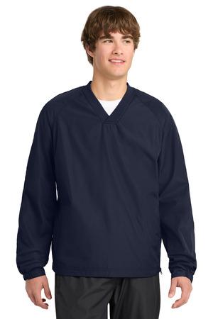 Sport-Tek V-Neck Raglan Wind Shirt. JST72