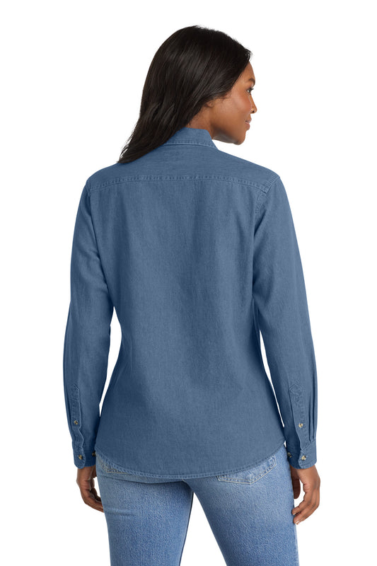 Port & Co Women's Long Sleeve Value Denim Shirt. LSP10