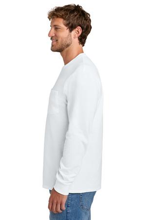 Port & Co Long Sleeve Essential Pocket Tee. PC61LSP