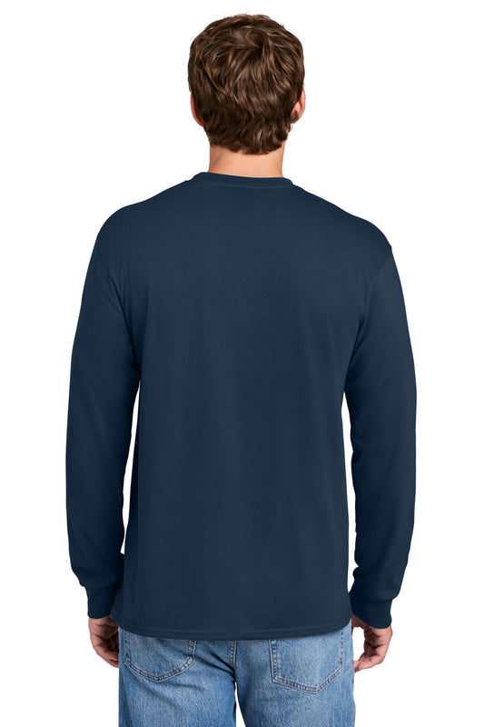 Port & Co Long Sleeve Essential Pocket Tee. PC61LSP