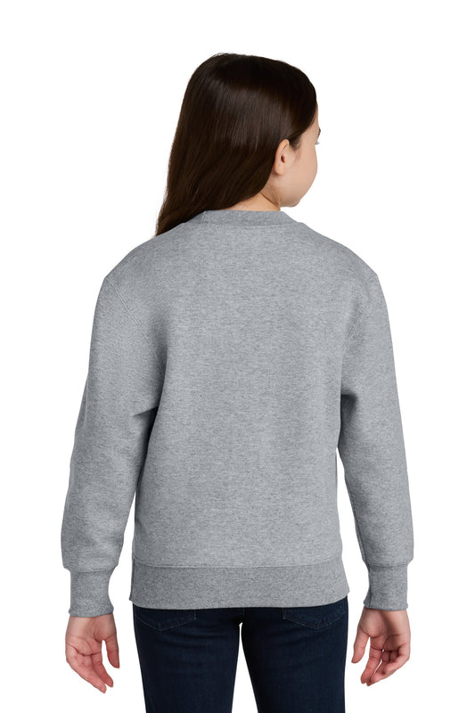 Port & Co Youth Core Fleece Crewneck Pocket Sweatshirt PC78YPKT