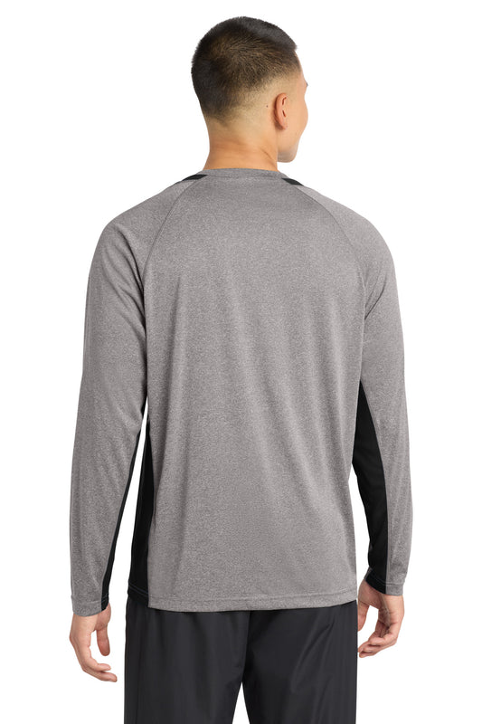 Sport-Tek Long Sleeve Heather Colorblock Contender Tee. ST361LS
