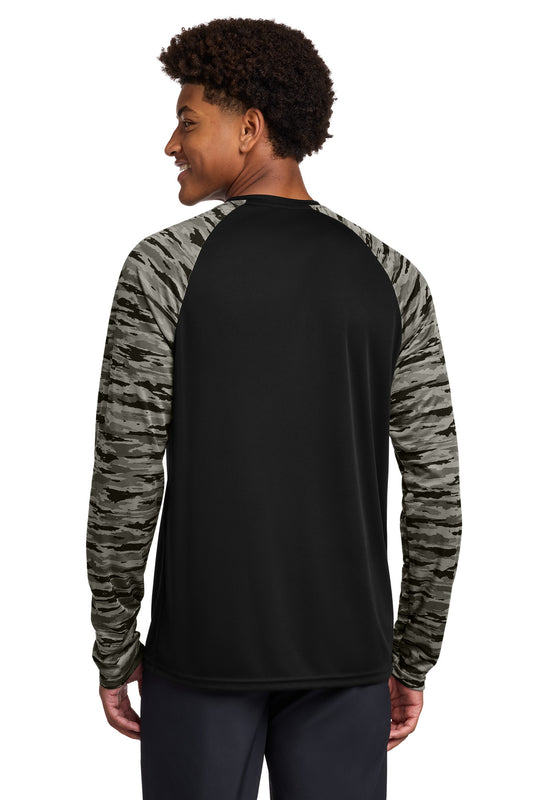 Sport-Tek Drift Camo Colorblock Long Sleeve Tee ST376LS