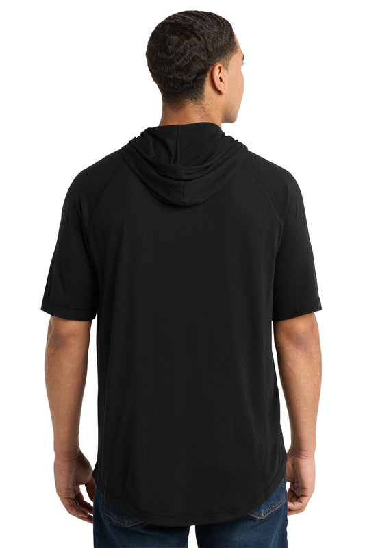 Sport-Tek PosiCharge Tri-Blend Wicking Short Sleeve Hoodie. ST404