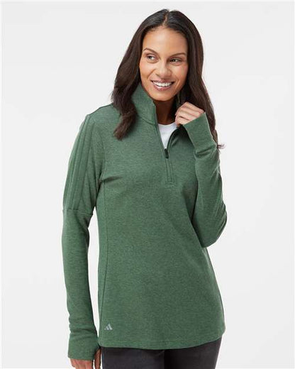 Adidas Women's 3-Stripes Quarter-Zip Sweater Pullover A555