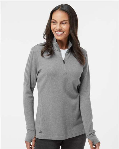 Adidas Women's 3-Stripes Quarter-Zip Sweater Pullover A555