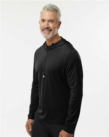 Adidas Men's Lightweight Quarter-Zip Hooded Pullover A596