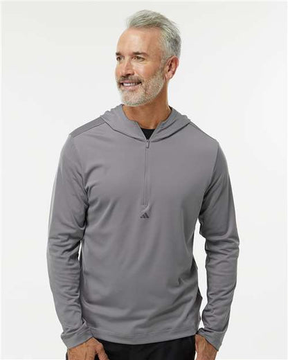 Adidas Men's Lightweight Quarter-Zip Hooded Pullover A596