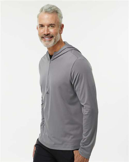 Adidas Men's Lightweight Quarter-Zip Hooded Pullover A596