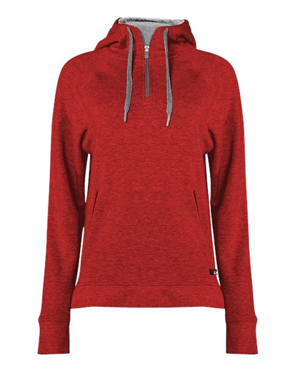 Badger Women's FitFlex French Terry Quarter-Zip Hooded Pullover 1051