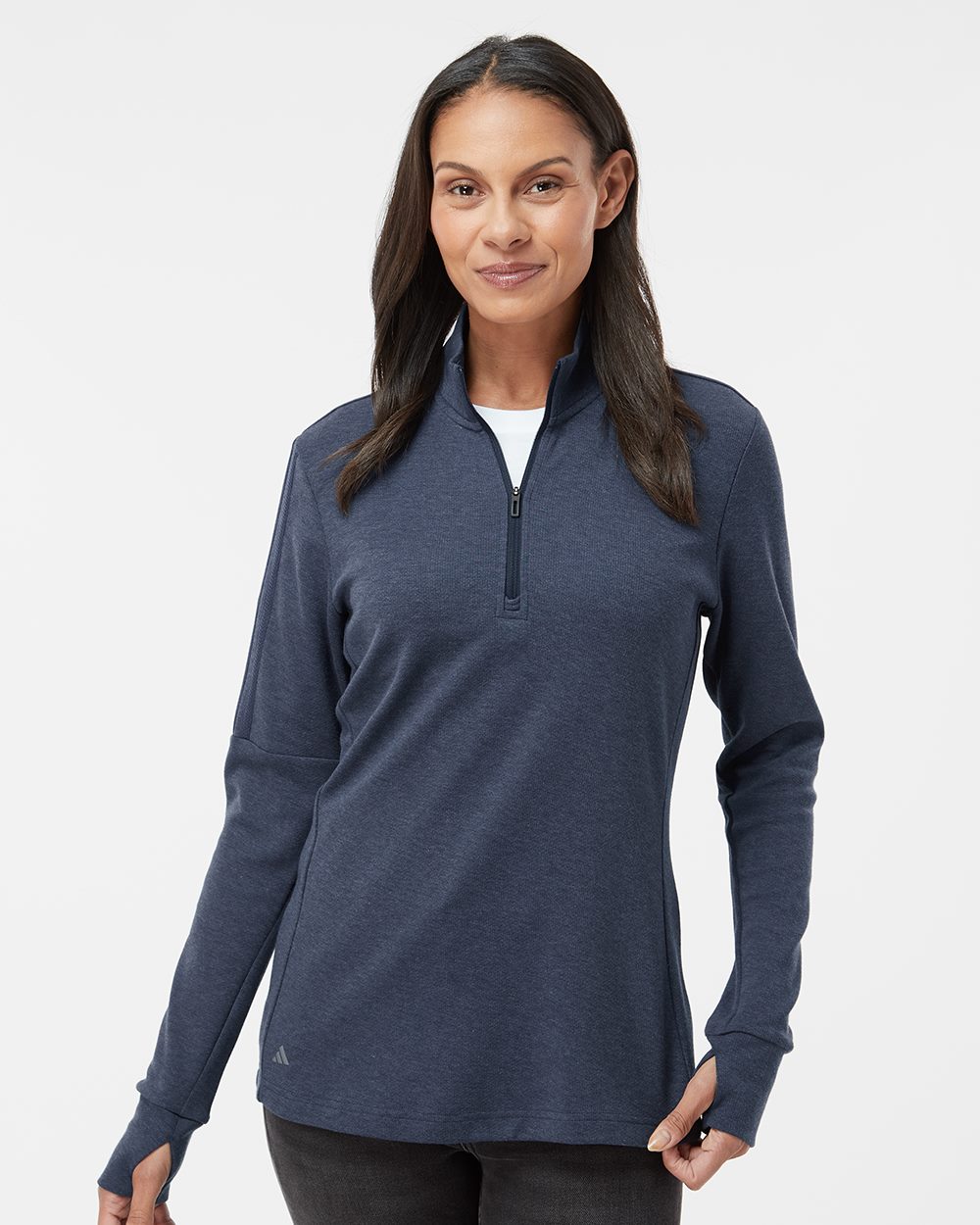 Adidas Women's 3-Stripes Quarter-Zip Sweater Pullover A555