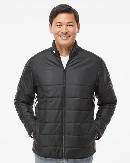 Adidas Men's 3-Stripes Puffer Full-Zip Jacket A570