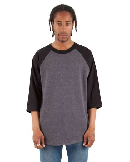 Shaka Wear Unisex Raglan Three-Quarter Sleeve T-Shirt SHRAG