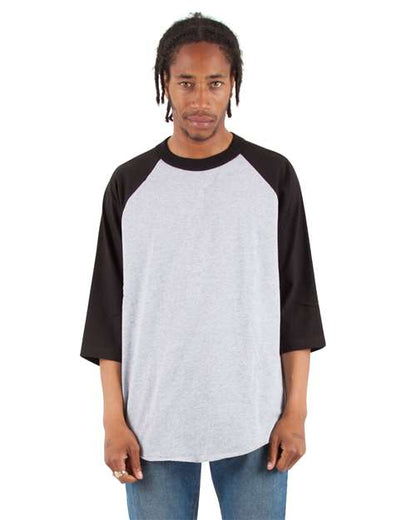Shaka Wear Unisex Raglan Three-Quarter Sleeve T-Shirt SHRAG