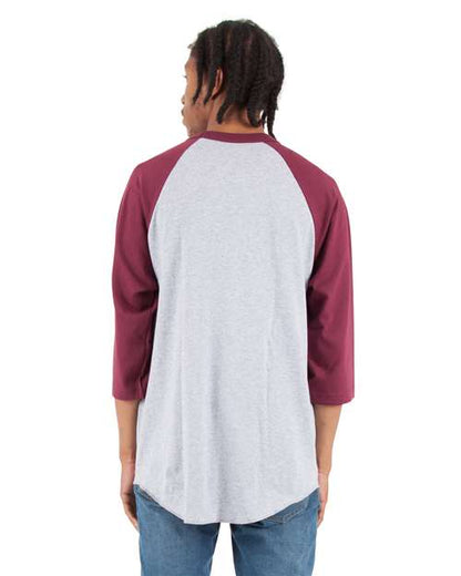 Shaka Wear Unisex Raglan Three-Quarter Sleeve T-Shirt SHRAG