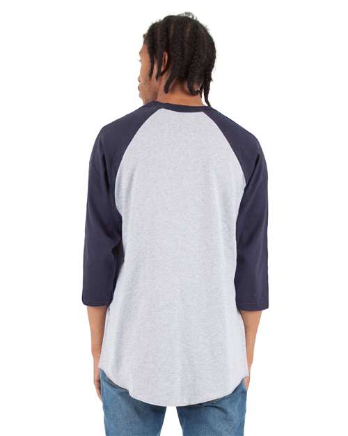 Shaka Wear Unisex Raglan Three-Quarter Sleeve T-Shirt SHRAG