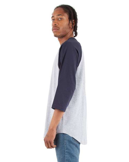 Shaka Wear Unisex Raglan Three-Quarter Sleeve T-Shirt SHRAG