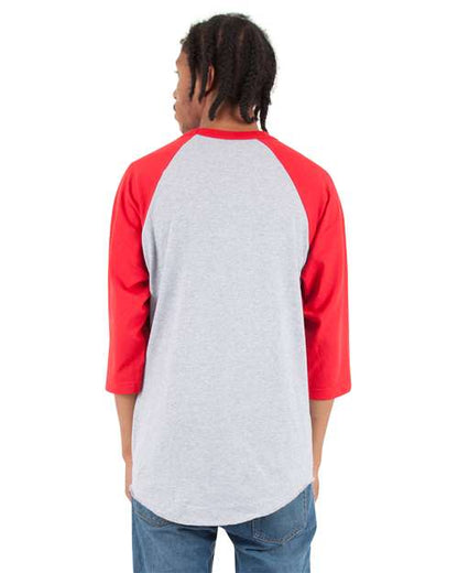 Shaka Wear Unisex Raglan Three-Quarter Sleeve T-Shirt SHRAG