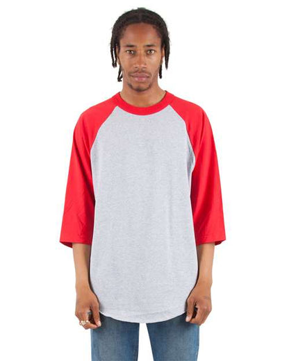 Shaka Wear Unisex Raglan Three-Quarter Sleeve T-Shirt SHRAG