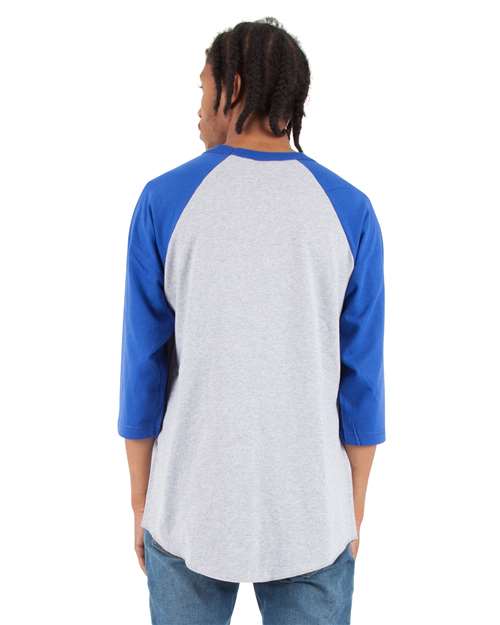 Shaka Wear Unisex Raglan Three-Quarter Sleeve T-Shirt SHRAG