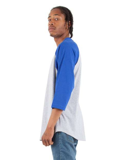 Shaka Wear Unisex Raglan Three-Quarter Sleeve T-Shirt SHRAG
