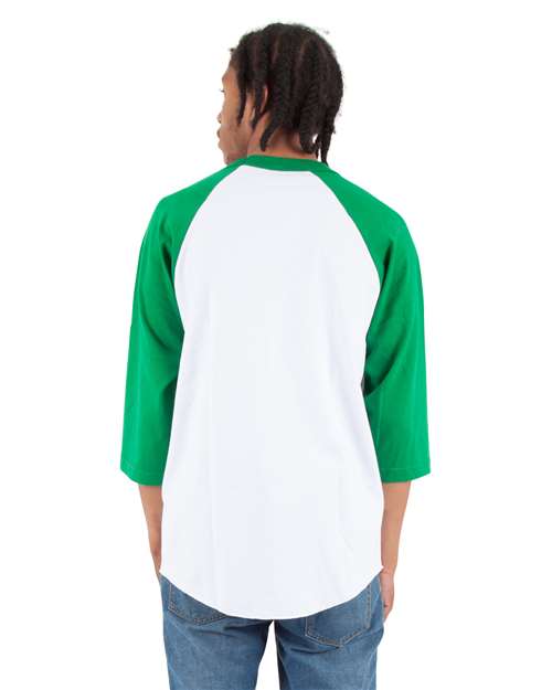 Shaka Wear Unisex Raglan Three-Quarter Sleeve T-Shirt SHRAG