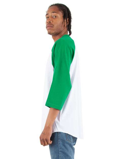 Shaka Wear Unisex Raglan Three-Quarter Sleeve T-Shirt SHRAG