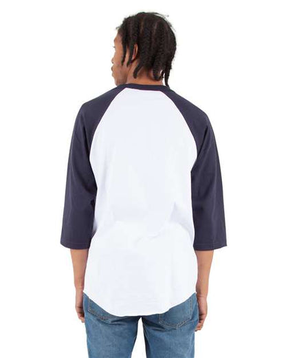 Shaka Wear Unisex Raglan Three-Quarter Sleeve T-Shirt SHRAG