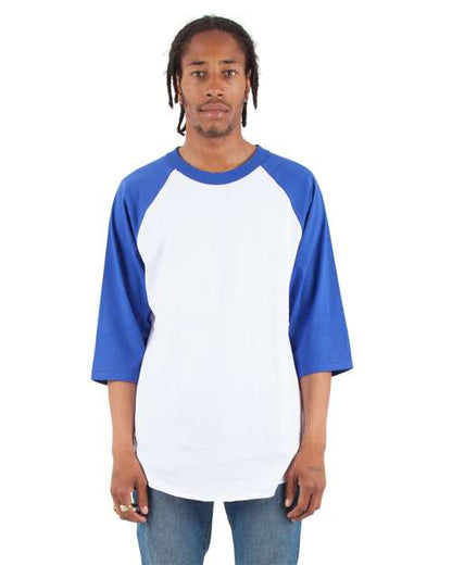 Shaka Wear Unisex Raglan Three-Quarter Sleeve T-Shirt SHRAG
