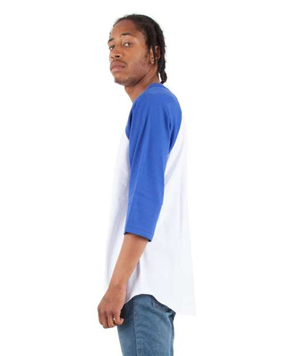 Shaka Wear Unisex Raglan Three-Quarter Sleeve T-Shirt SHRAG