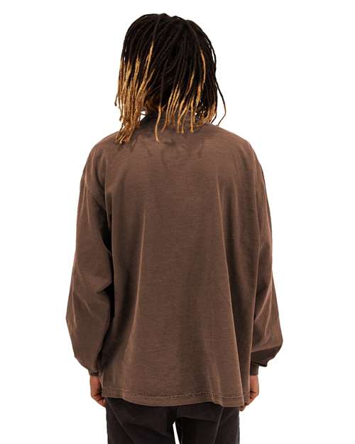 Shaka Wear Unisex Max Heavyweight Garment-Dyed Long Sleeve T-Shirt SHGDLS