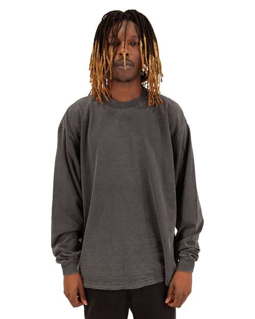 Shaka Wear Unisex Max Heavyweight Garment-Dyed Long Sleeve T-Shirt SHGDLS