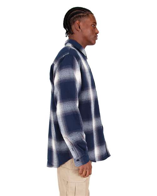 Shaka Wear Unisex Plaid Flannel Overshirt SHHFS