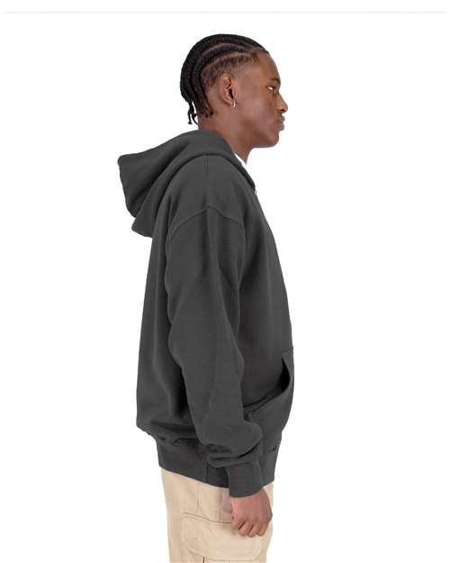 Shaka Wear Unisex Max Heavy Garment-Dyed Double-Zip Hooded Sweatshirt SHGDZ
