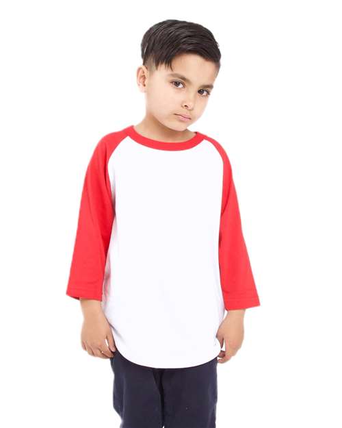 Shaka Wear Youth Three-Quarter Sleeve Raglan SHRAGY
