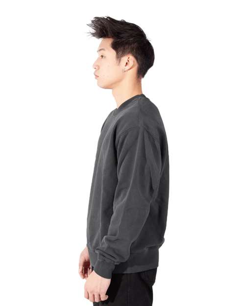 Shaka Wear Unisex Los Angeles Garment-Dyed Crewneck Sweatshirt SHGFC
