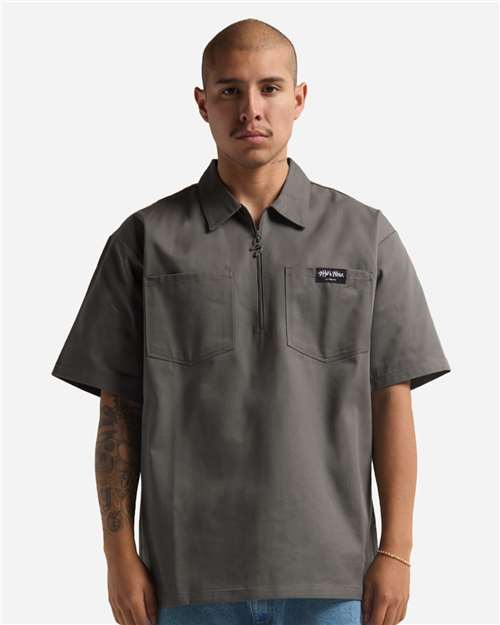 Shaka Wear Unisex Quarter-Zip Short Sleeve Work Shirt SHQZWS