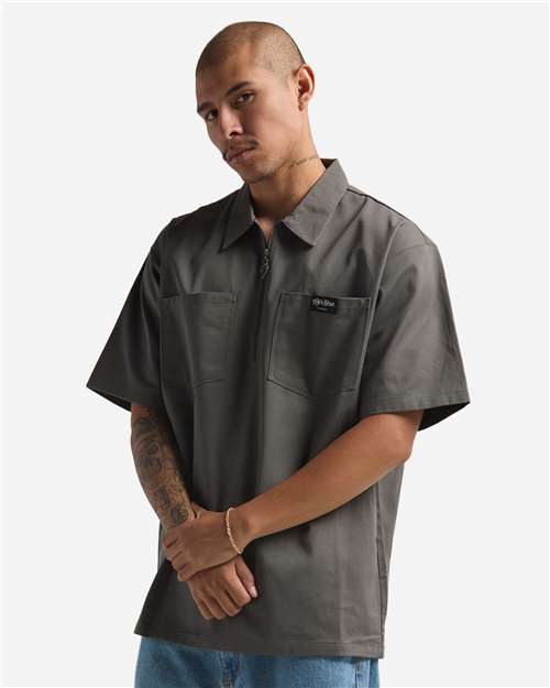 Shaka Wear Unisex Work Heavyweight Quarter-Zip Short Sleeve Shirt SHQZWS
