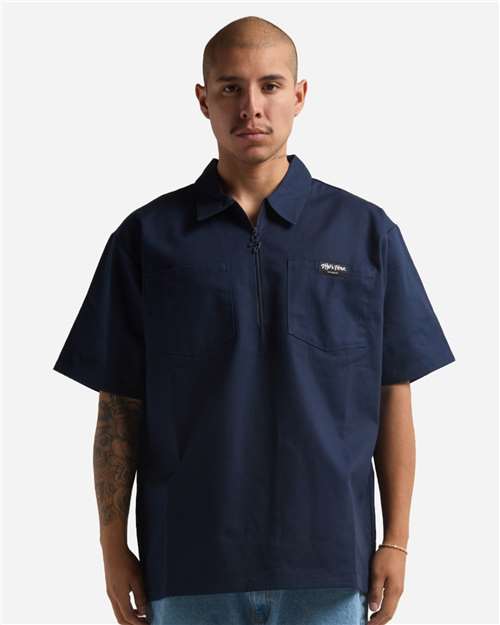 Shaka Wear Unisex Work Heavyweight Quarter-Zip Short Sleeve Shirt SHQZWS