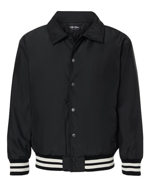 Shaka Wear Unisex Collared Varsity Jacket SHCVBJ