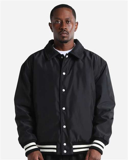 Shaka Wear Unisex Collared Varsity Jacket SHCVBJ