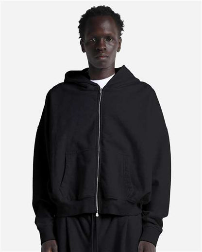 Shaka Wear Unisex Garment-Dyed Cropped Full-Zip Hooded Sweatshirt SHGCZ