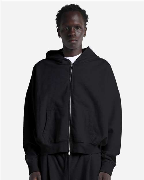 Shaka Wear Unisex Garment-Dyed Cropped Full-Zip Hooded Sweatshirt SHGCZ