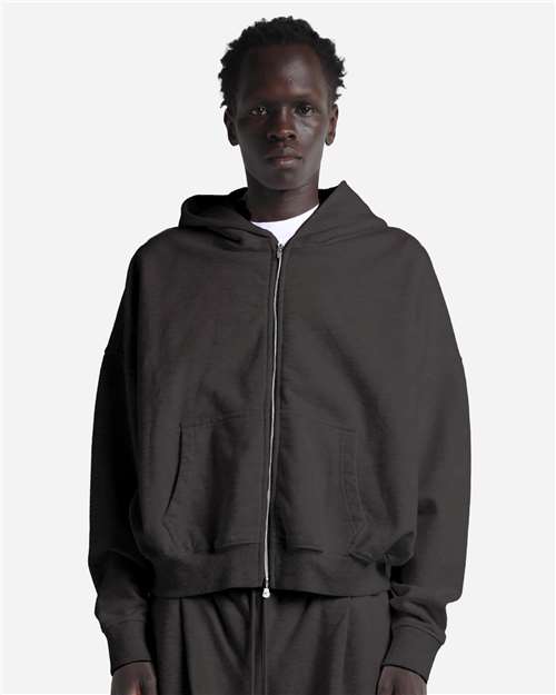 Shaka Wear Unisex Garment-Dyed Cropped Full-Zip Hooded Sweatshirt SHGCZ