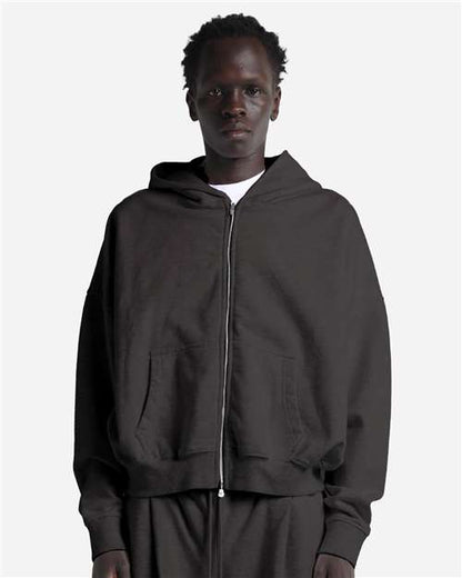Shaka Wear Unisex Garment-Dyed Cropped Full-Zip Hooded Sweatshirt SHGCZ